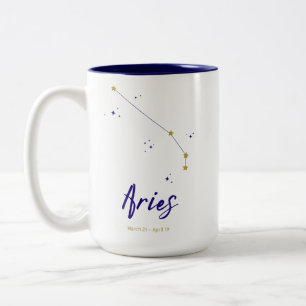 Aries Zodiac Constellation Stars Horoscope Cosmic Two-Tone Coffee Mug