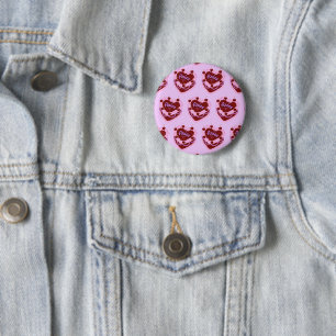 Aries Zodiac Coquette Heart Birthday Cake 6 Cm Round Badge