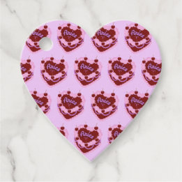 Aries Zodiac Coquette Heart Birthday Cake Favour Tags