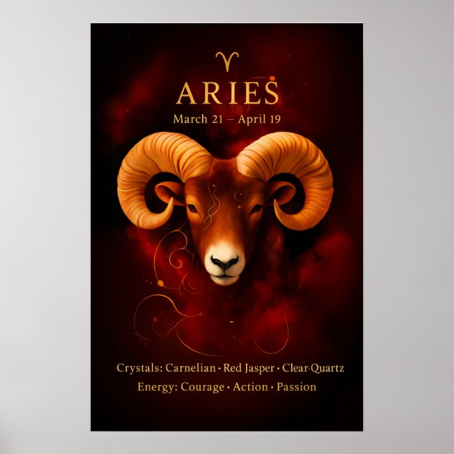 Aries Zodiac Crystal Poster Paper (Semi-Gloss) (Front)