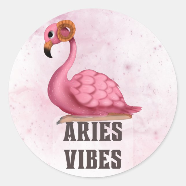 Aries Zodiac Decal for Astrology Lovers Classic Round Sticker (Front)