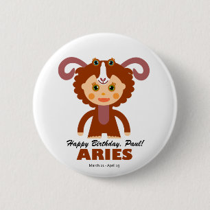 Aries Zodiac for Kids 6 Cm Round Badge