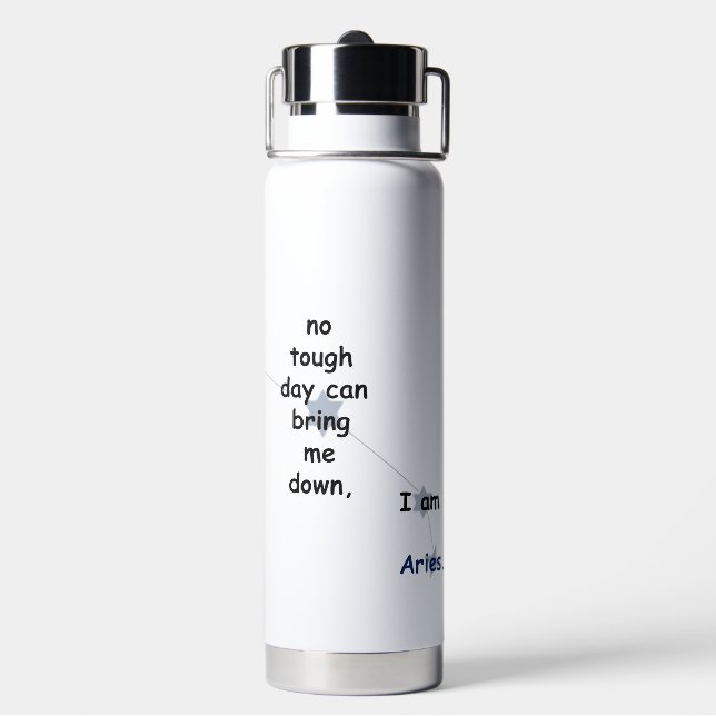 Aries Zodiac Fun Inspiring Design Daily Use & More Water Bottle (Back)