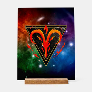 Aries Zodiac Galaxy Acrylic Sign