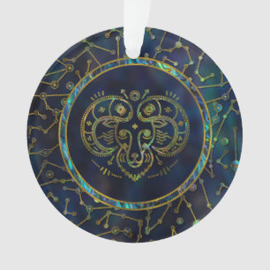 Aries Zodiac Gold Abalone on Constellation Ornament