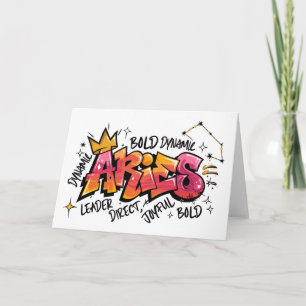 Aries Zodiac Graffiti  Card