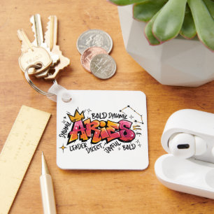 Aries Zodiac Graffiti  Key Ring