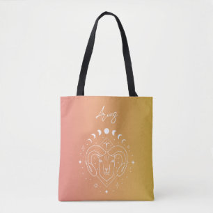 Aries zodiac horoscope star sign gradient tote bag