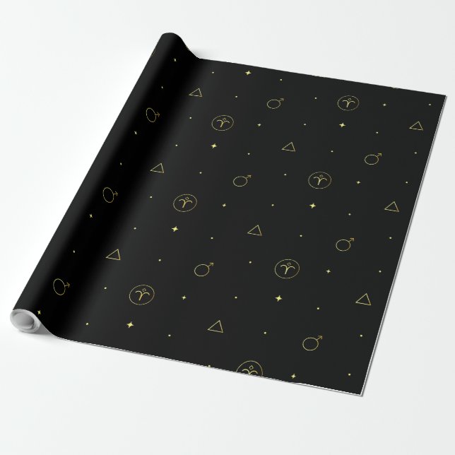 Aries zodiac horoscope star sign gradient wrapping paper (Unrolled)