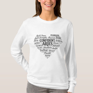 Aries Zodiac Long Sleeve T-Shirt | Word Cloud