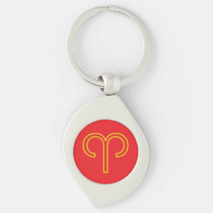 Aries Zodiac Metal Keychain