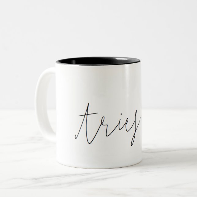 Aries Zodiac Minimalist Mug (Front Left)