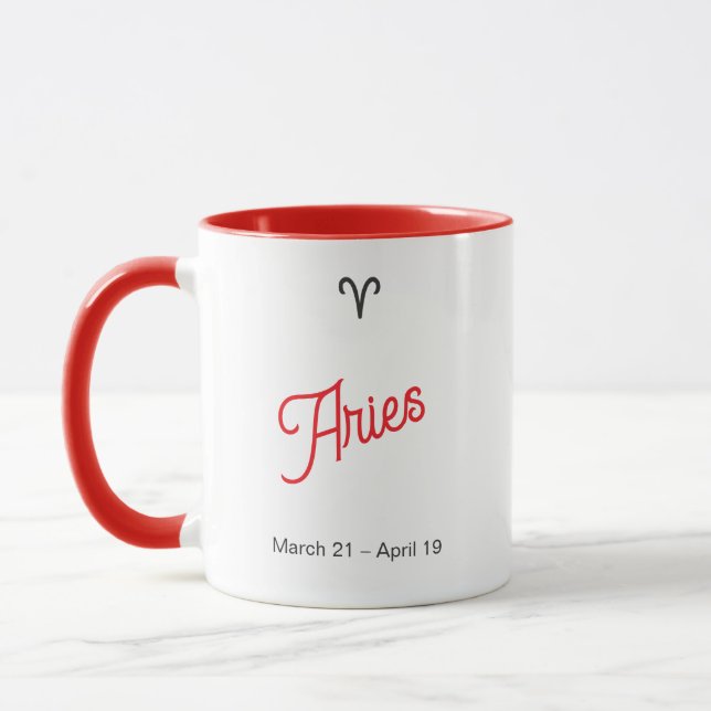 Aries Zodiac Mug – Astrology Coffee Cup (Left)