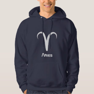 Aries Zodiac Navy Blue Hoodie