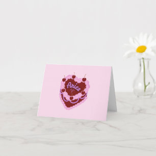 Aries Zodiac Pastel Heart Birthday Cake Card