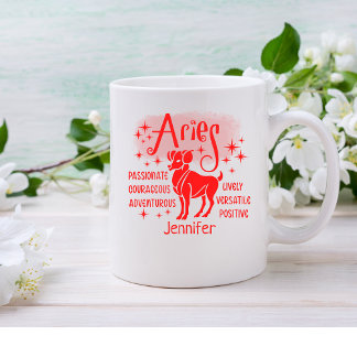 Aries Zodiac Personalized Traits Horoscope Coffee Mug