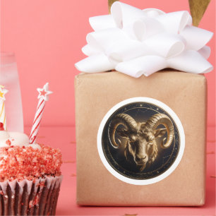 Aries Zodiac Ram Classic Round Sticker