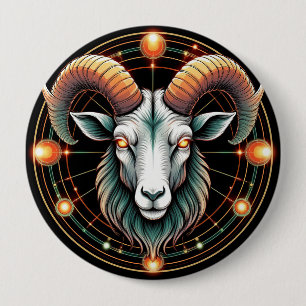 Aries Zodiac Sign 10 Cm Round Badge