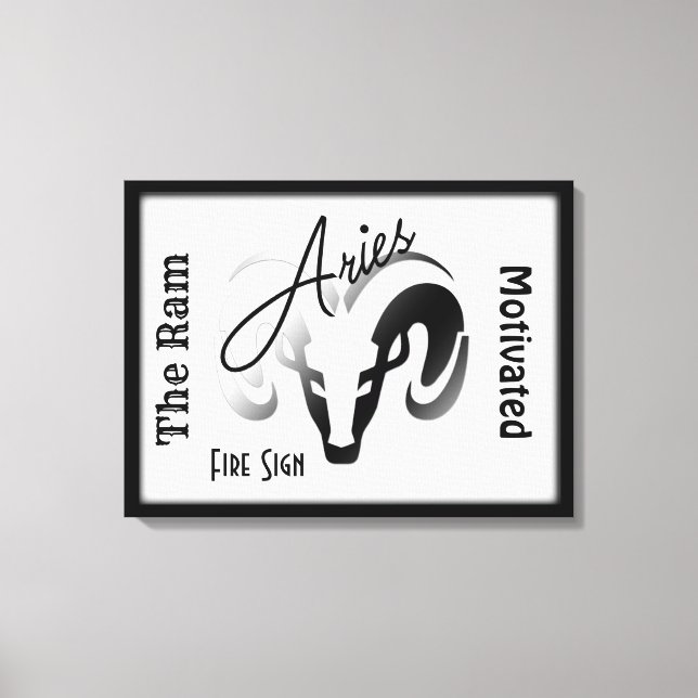 Aries Zodiac Sign and Symbol Framed (Front)