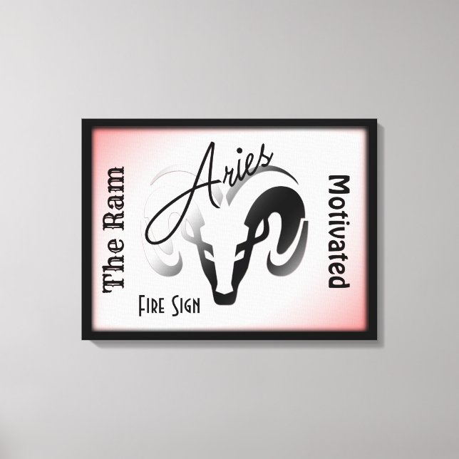 Aries Zodiac Sign and Symbol Framed (Front)