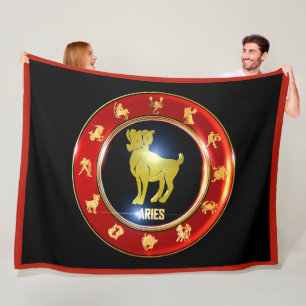 Aries Zodiac Sign Astrology Fleece Blanket