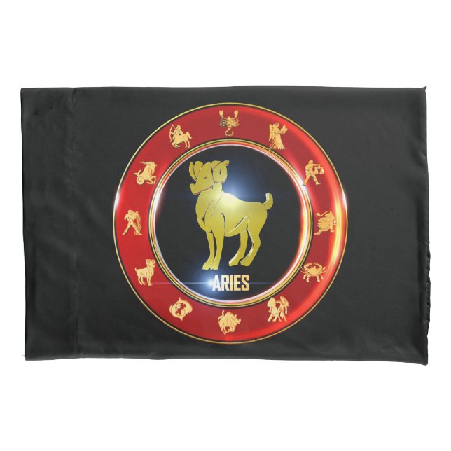 Aries Zodiac Sign Astrology Pillowcase (Front)
