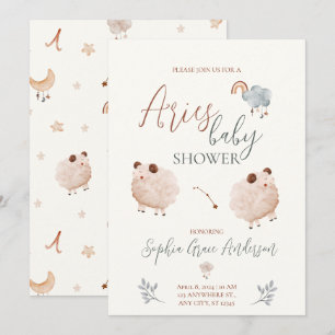 Aries Zodiac sign baby shower Invitation