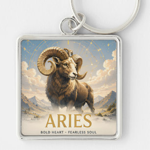 Aries Zodiac Sign Birthday Astrology Gift Key Ring