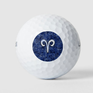 Aries Zodiac Sign Blue Digital Camouflage Golf Balls