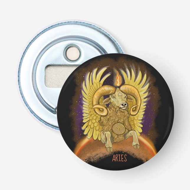 Aries Zodiac Sign Bottle Opener (Front)