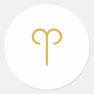 Aries Zodiac Sign Classic Round Sticker