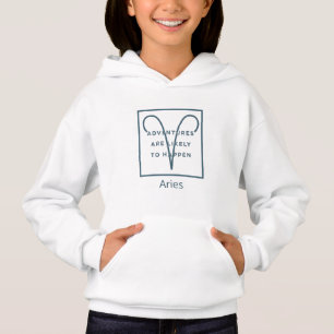 Aries Zodiac Sign Fun Quote in Blue and White