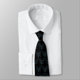 Aries Zodiac Sign Fun Quote Modern Blue Text Black Tie