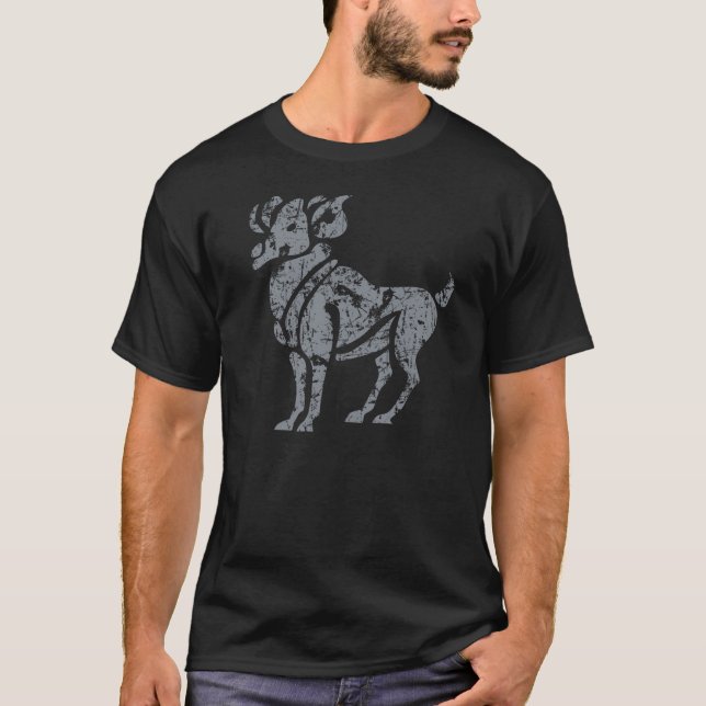 Aries Zodiac Sign Grunge March 21 - April 19 T-Shirt (Front)