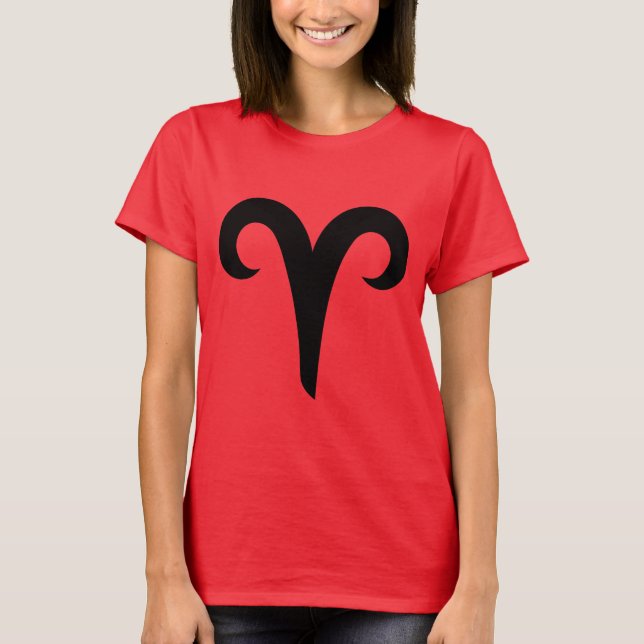 Aries Zodiac Sign Horoscope Symbol T-Shirt (Front)