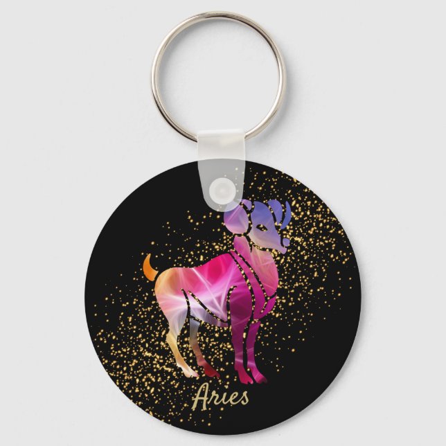 Aries - Zodiac Sign Key Ring (Front)