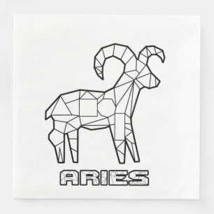 Aries Zodiac Sign Napkin