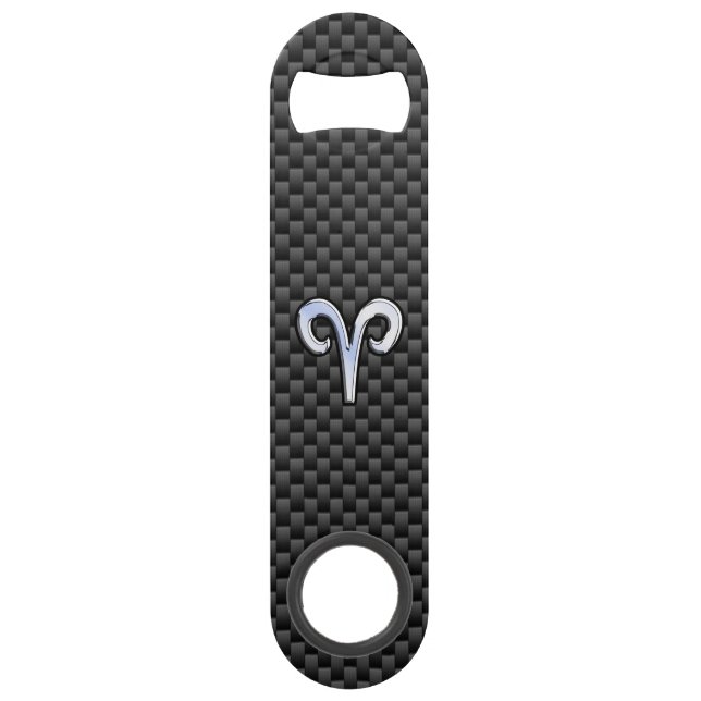 Aries Zodiac Sign on Carbon Fibre Style (Front)