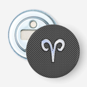 Aries Zodiac Sign on Carbon Fibre Style Bottle Opener