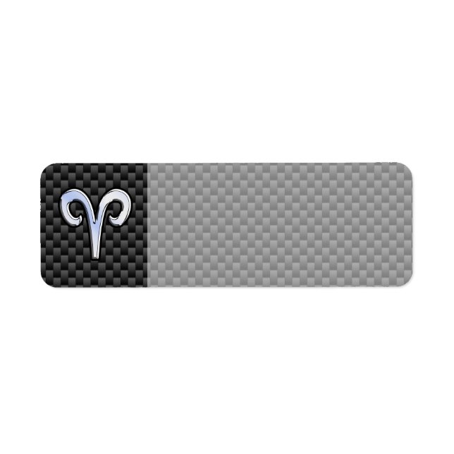 Aries Zodiac Sign on Charcoal Carbon Fibre Print (Front)