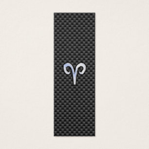 Aries Zodiac Sign on Charcoal Carbon Fibre Print