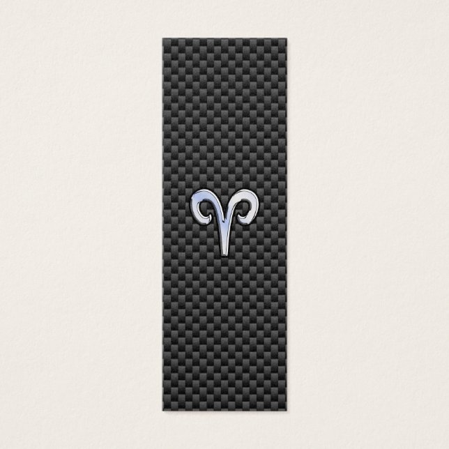 Aries Zodiac Sign on Charcoal Carbon Fibre Print (Front)