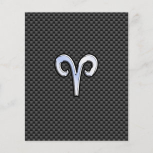 Aries Zodiac Sign on Charcoal Carbon Fibre Print Flyer