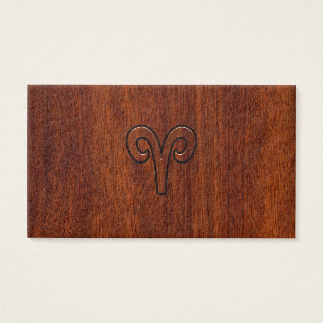 Aries Zodiac Sign on Mahogany like print (Front)
