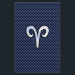 Aries Zodiac Sign on Navy Blue Carbon Fibre Print Stationery<br><div class="desc">A silver chrome like Aries zodiac symbol on a carbon fibre design texture print background. A modern urban racy design for a great custom birthday gift idea for everyone Aries. Embroidery designs are available in a selection of popular colour options. Use the "Ask this Designer" link to contact us with...</div>