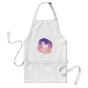 Aries zodiac sign pink apron. standard apron