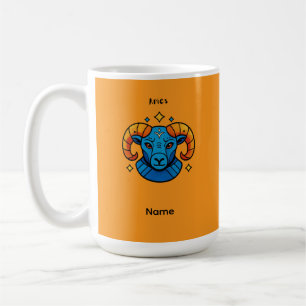 Aries Zodiac Sign Pop Art Retro Ram Illustration Coffee Mug