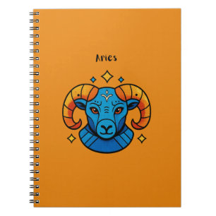 Aries Zodiac Sign Pop Art Retro Ram Illustration Notebook