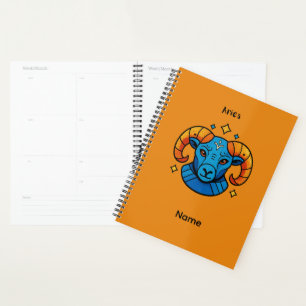 Aries Zodiac Sign Pop Art Retro Ram Illustration Planner