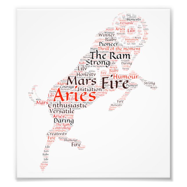 Aries Zodiac Sign Print (Front)